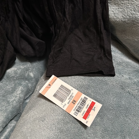 Style & co Woman 2X Ebony Black long sleeved top New - Picture 3 of 7
